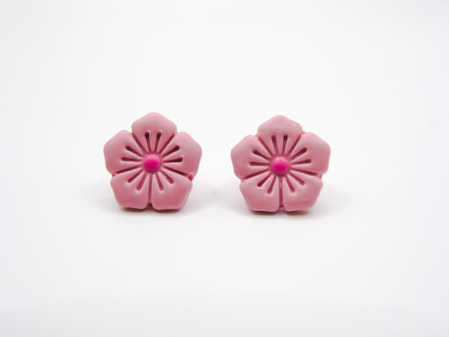 Pink Cherry Blossom Stud Earrings