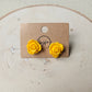 Yellow Rose Stud Earrings