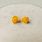 Yellow Rose Stud Earrings