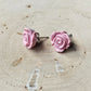 Pink Rose Stud Earrings