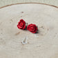Red Rose Stud Earrings
