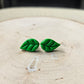 Green Leaf Stud Earrings