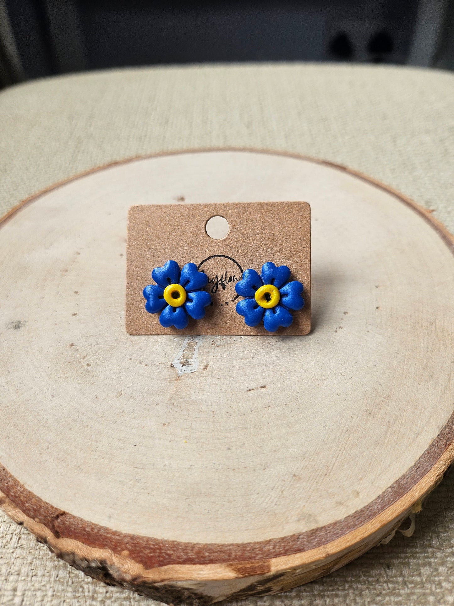 Blue Primrose Stud Earrings