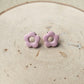 Pink Retro Flower Stud Earrings