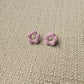 Pink Retro Flower Stud Earrings