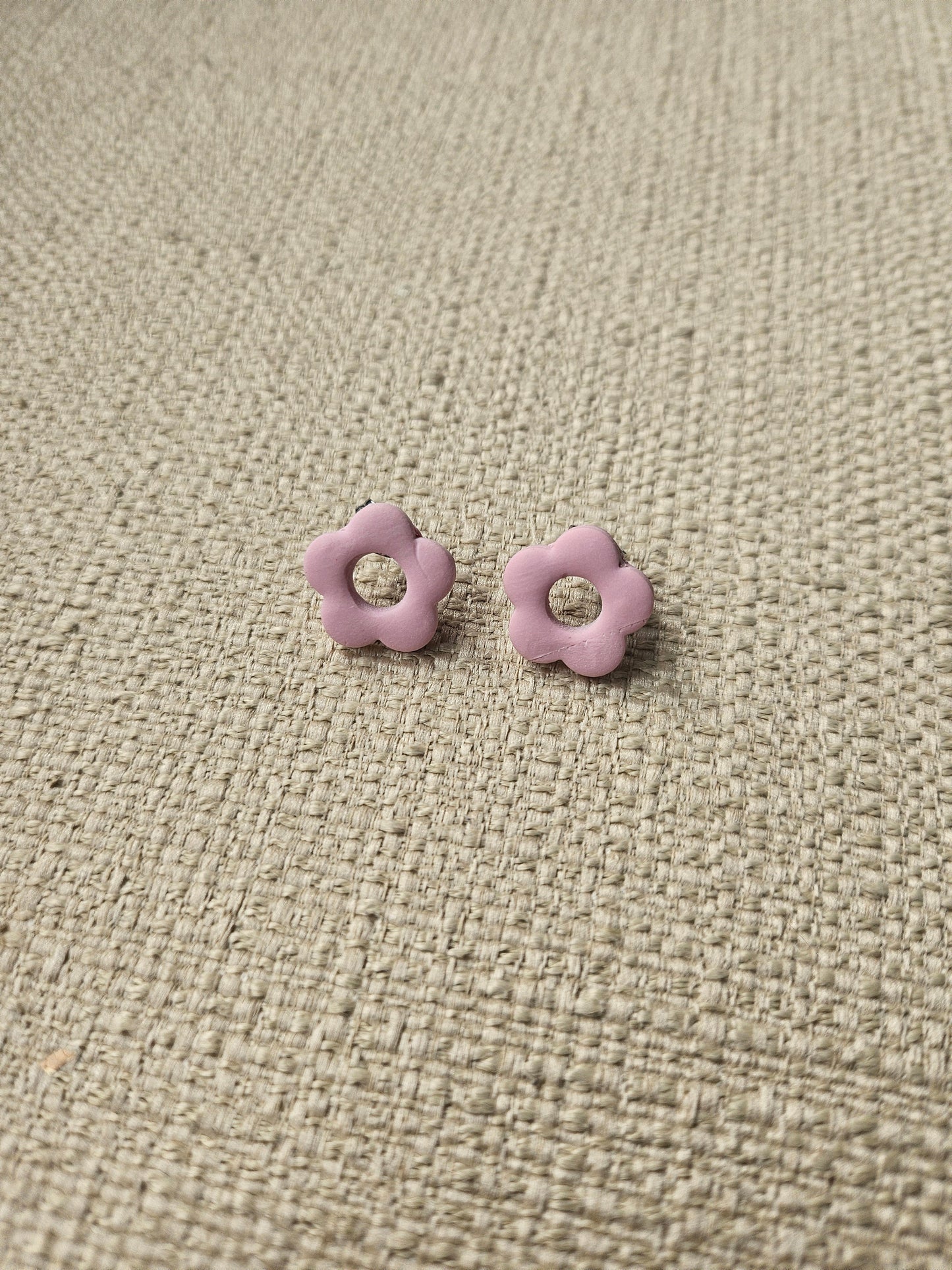 Pink Retro Flower Stud Earrings