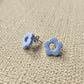Blue Retro Flower Stud Earrings