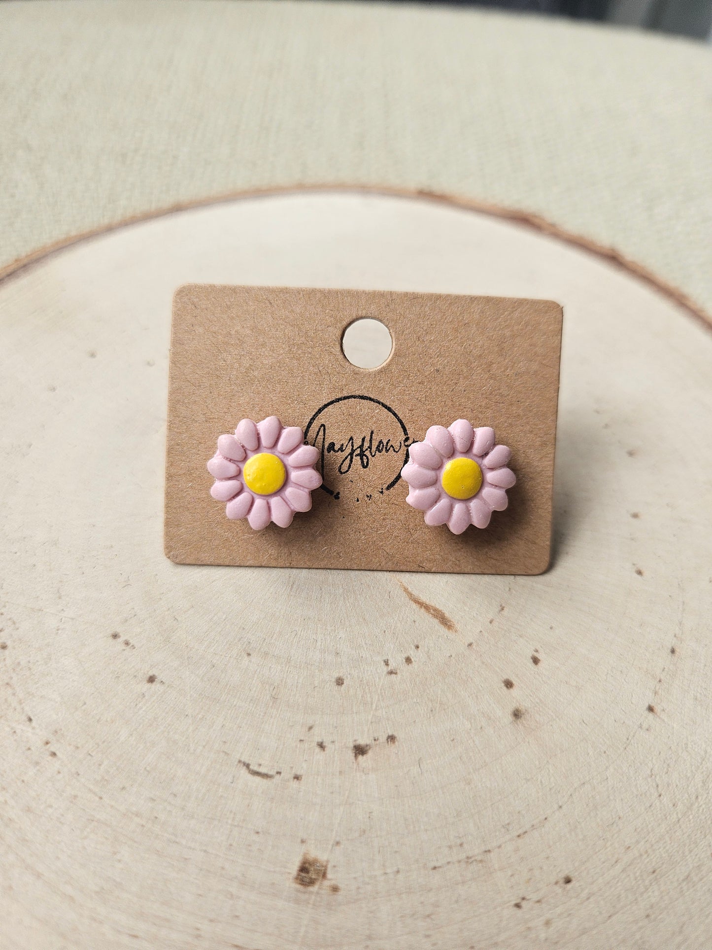 Mini Pink Flower Stud Earrings