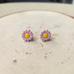Mini Pink Flower Stud Earrings