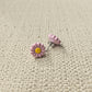 Mini Pink Flower Stud Earrings