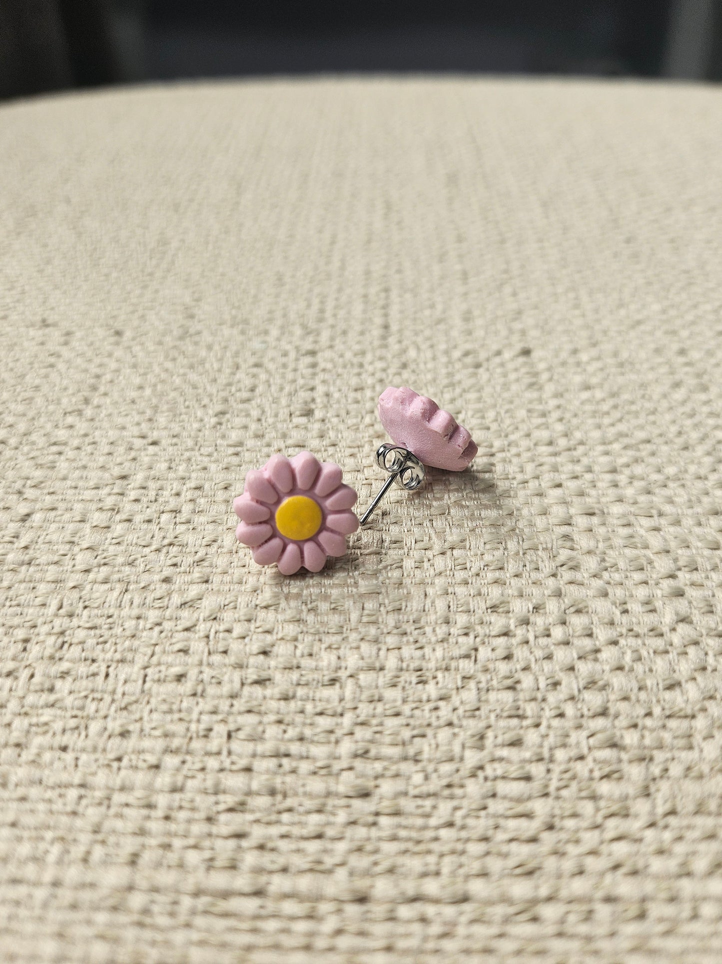 Mini Pink Flower Stud Earrings