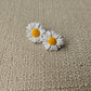 White Daisy Stud Earrings