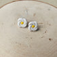 White Gardenia Stud Earrings