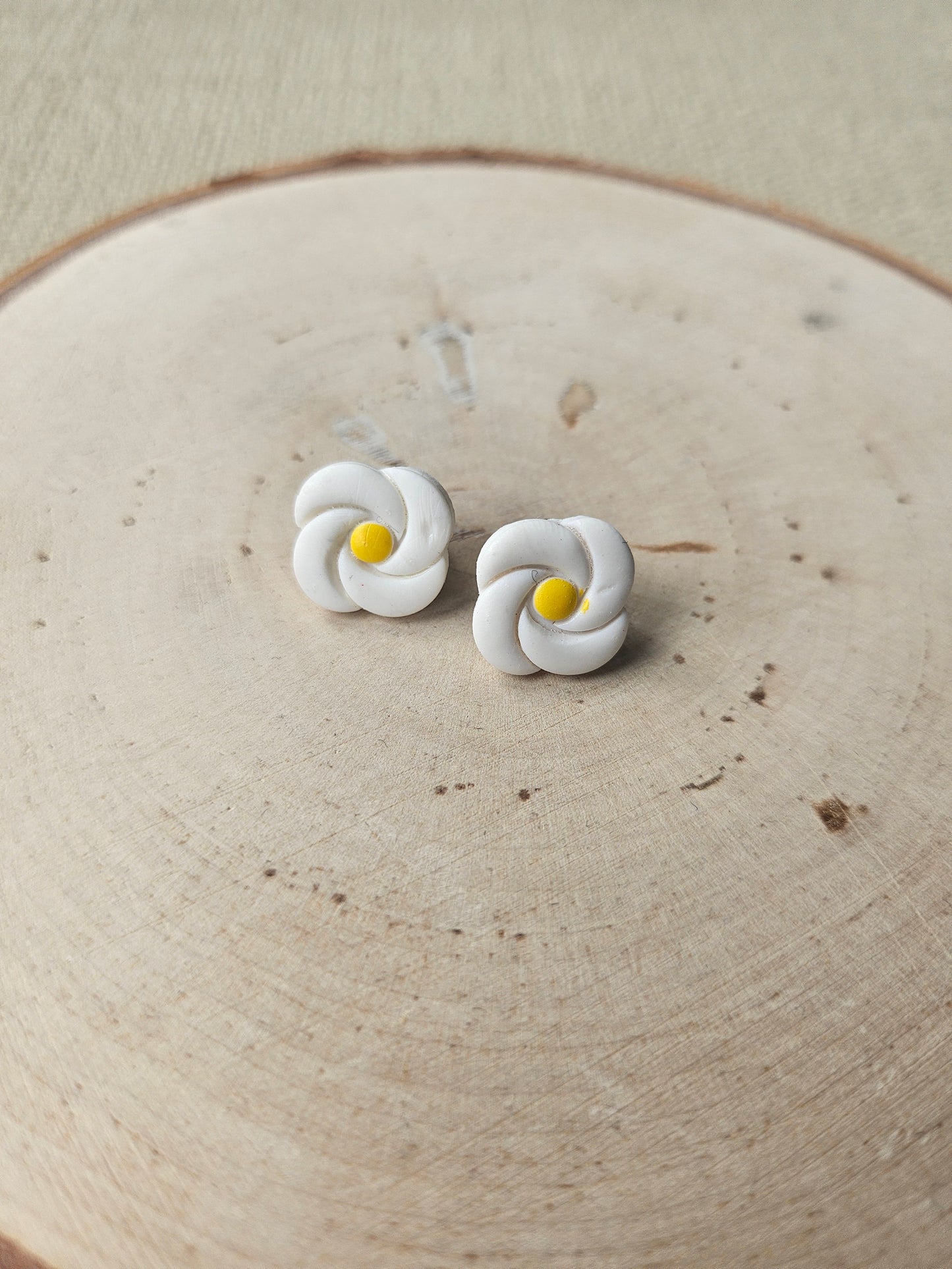 White Gardenia Stud Earrings