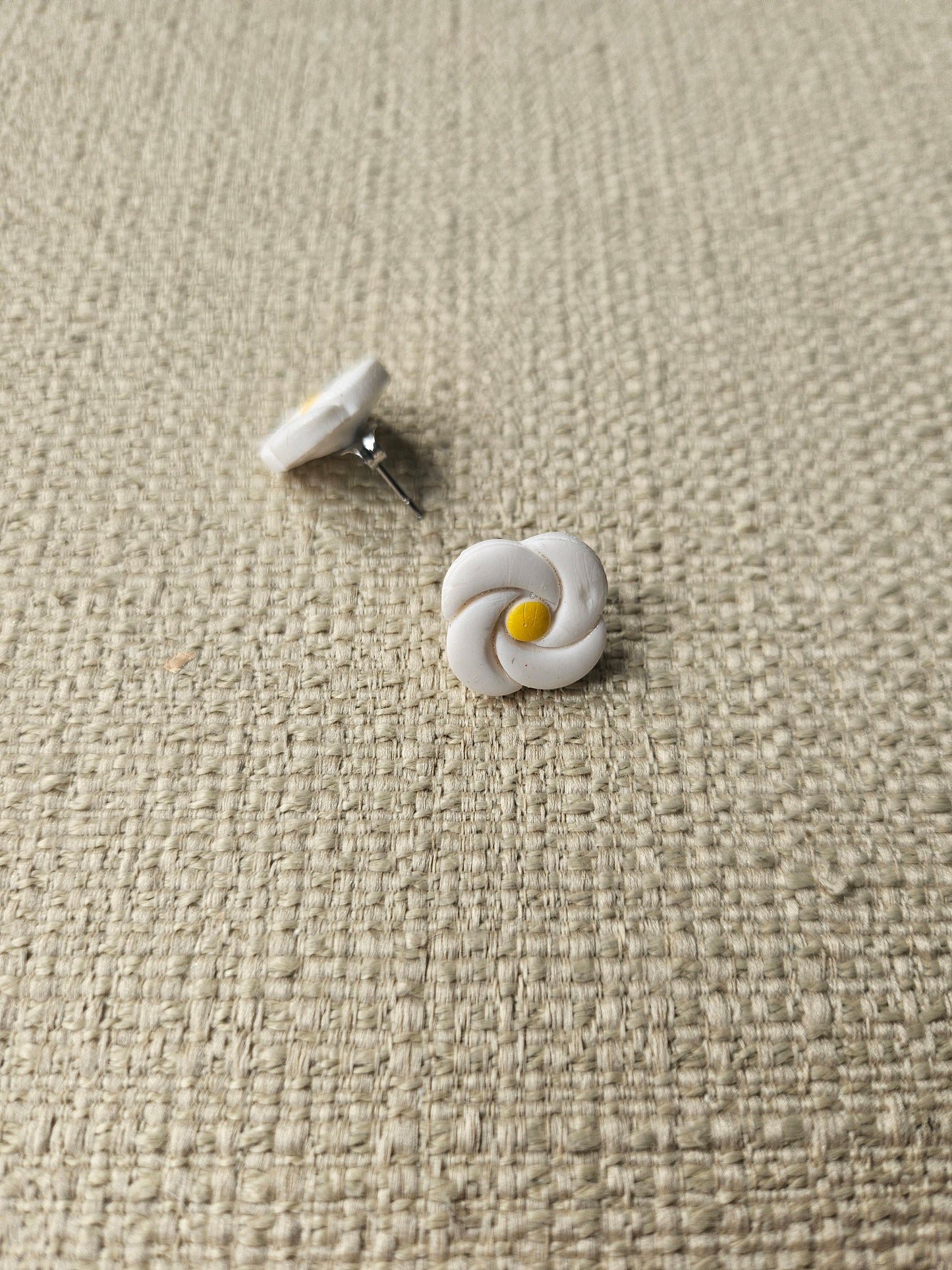 White Gardenia Stud Earrings