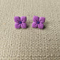Purple Clematis Stud Earrings