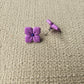 Purple Clematis Stud Earrings