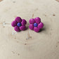 Purple Petunia Stud Earrings