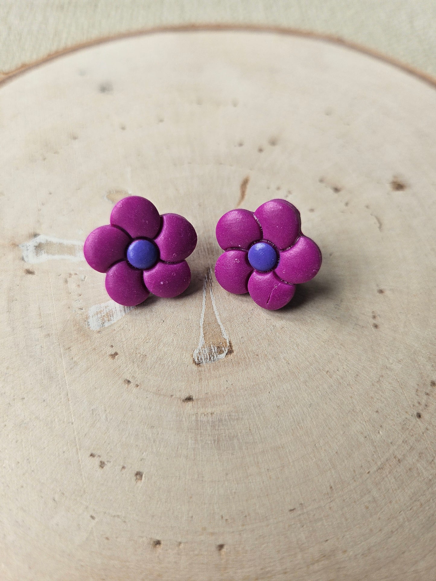 Purple Petunia Stud Earrings