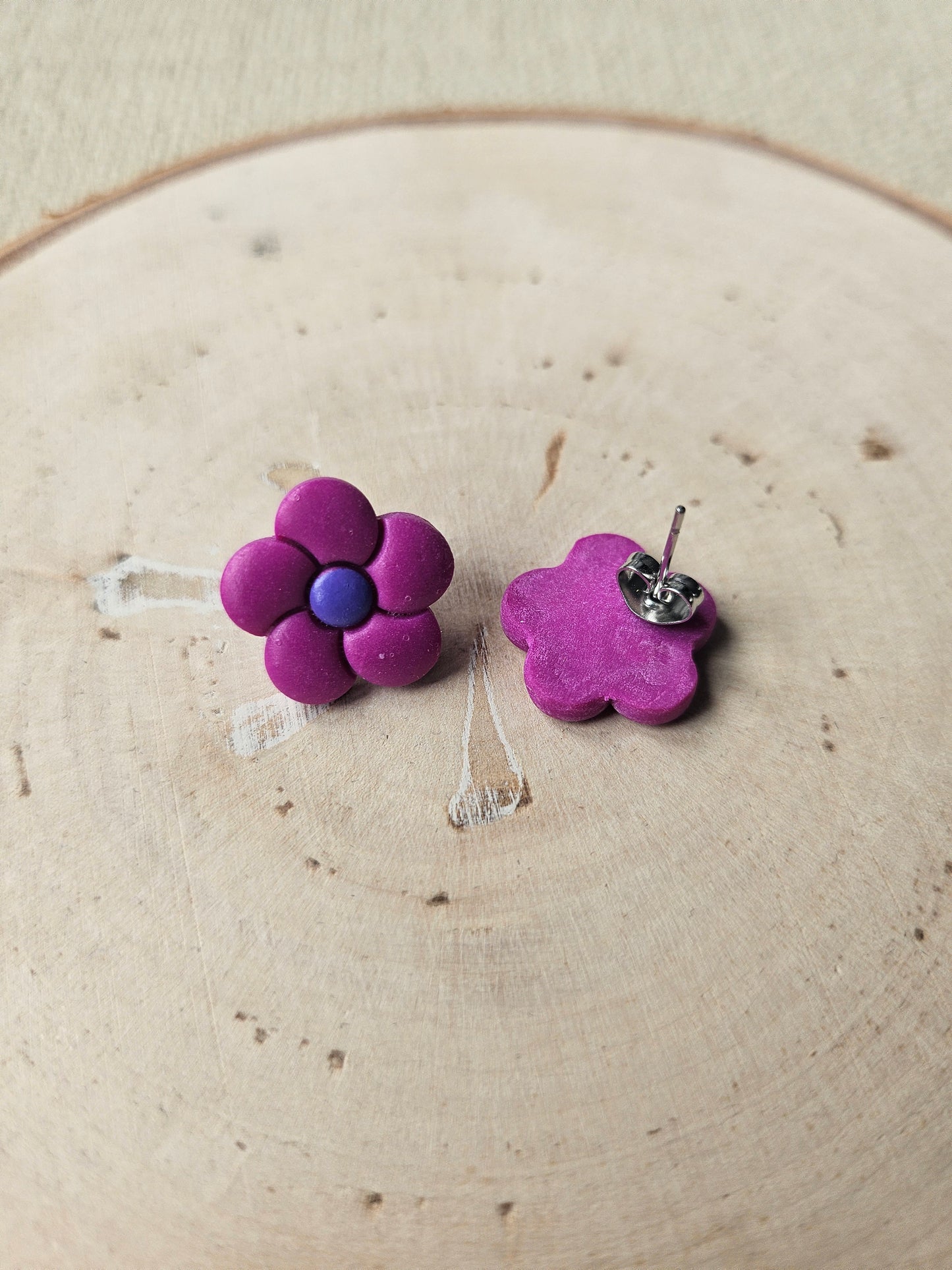 Purple Petunia Stud Earrings