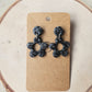 Black Retro Flower Earrings - Daisy Dangles