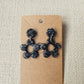 Black Retro Flower Earrings - Daisy Dangles
