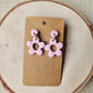 Pink Retro Flower Earrings - Daisy Dangles