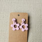 Pink Retro Flower Earrings - Daisy Dangles