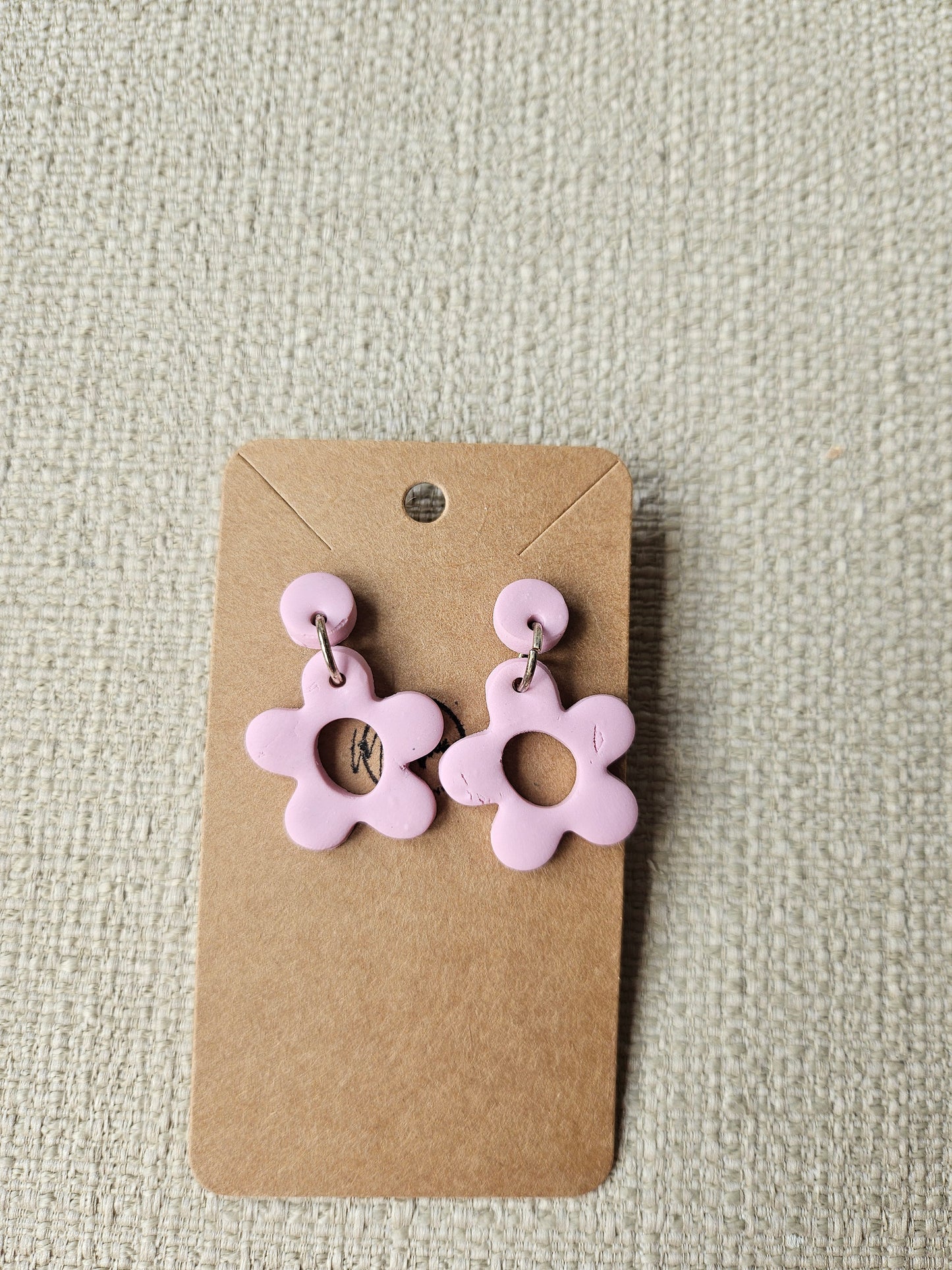Pink Retro Flower Earrings - Daisy Dangles