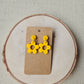 Yellow Retro Flower Earrings - Daisy Dangles