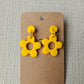 Yellow Retro Flower Earrings - Daisy Dangles