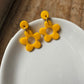 Yellow Retro Flower Earrings - Daisy Dangles