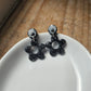 Black Retro Flower Earrings - Daisy Dangles