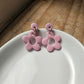 Pink Retro Flower Earrings - Daisy Dangles