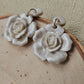 White Blooming Flower Dangle Earrings
