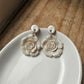 White Blooming Flower Dangle Earrings