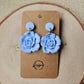 Blue Blooming Flower Dangle Earrings