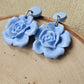 Blue Blooming Flower Dangle Earrings