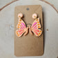 Orange/Peach Butterfly Dangle Earrings