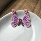Pink Butterfly Dangle Earrings