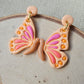 Orange/Peach Butterfly Dangle Earrings