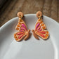 Orange/Peach Butterfly Dangle Earrings