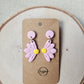 Pink Flower Dangle Earrings