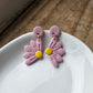 Pink Flower Dangle Earrings