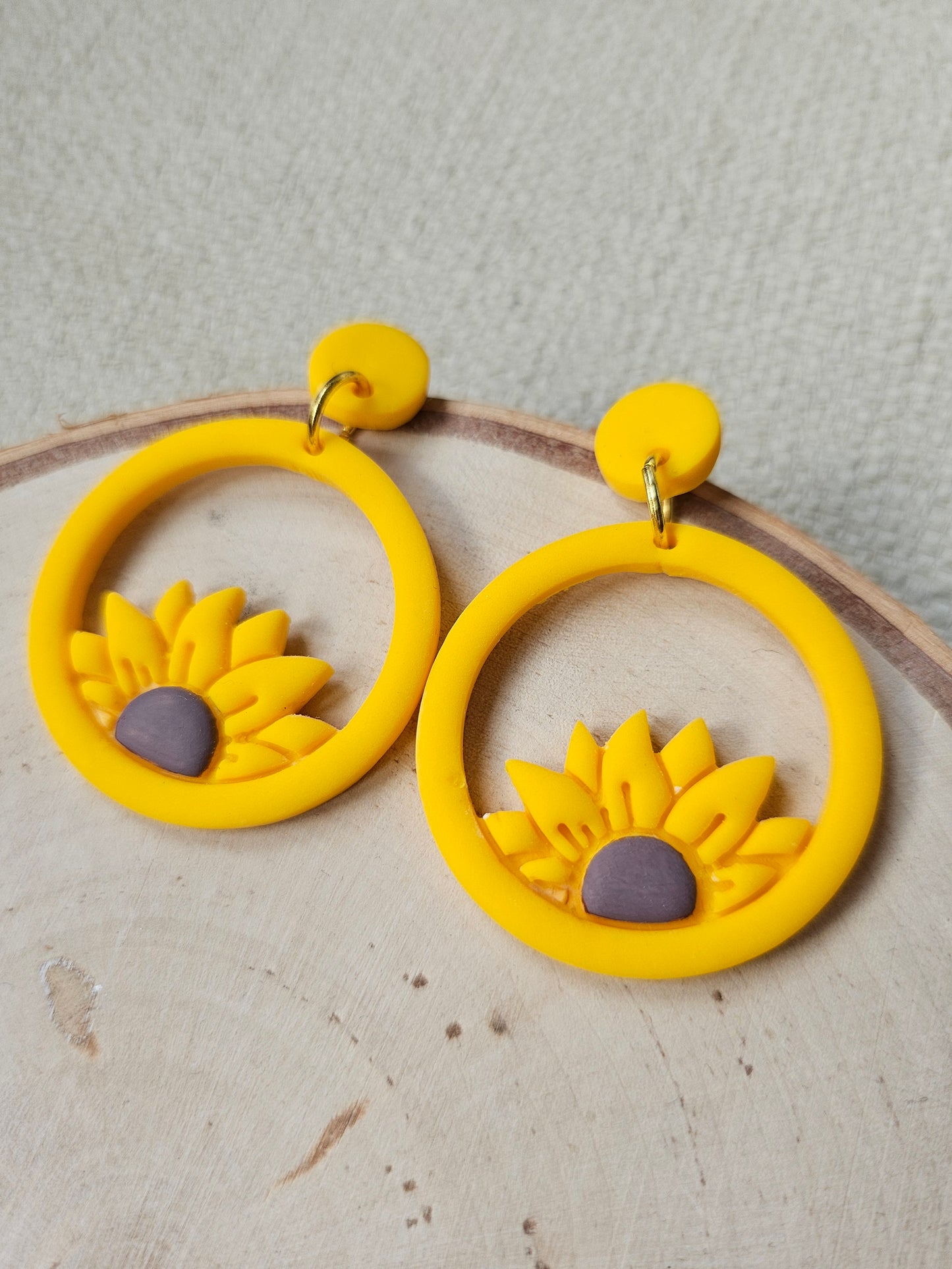 Sunflower Hoop Dangles