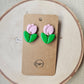 Pink Tulip Dangle Earrings