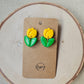 Yellow Tulip Dangle Earrings