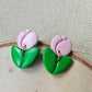 Pink Tulip Dangle Earrings