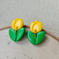 Yellow Tulip Dangle Earrings
