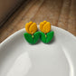 Yellow Tulip Dangle Earrings